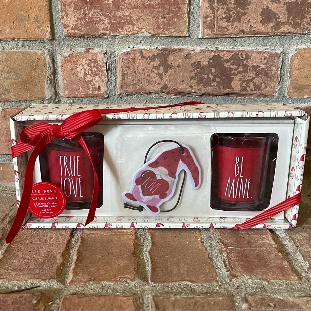 NIB Rae Dunn True Love Be Mine Citrus Summit Candle Set